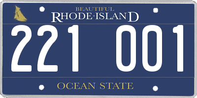 RI license plate 221001