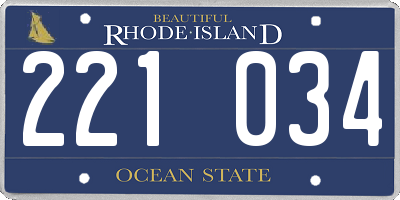 RI license plate 221034