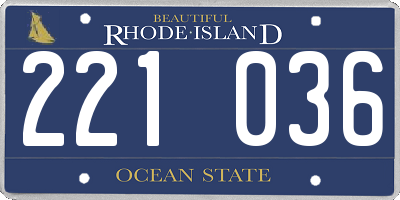 RI license plate 221036
