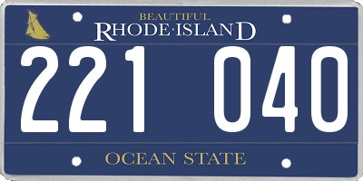 RI license plate 221040