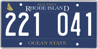 RI license plate 221041
