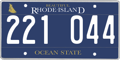 RI license plate 221044