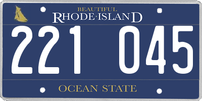 RI license plate 221045