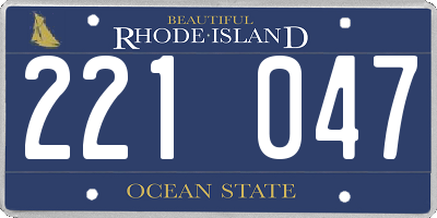 RI license plate 221047