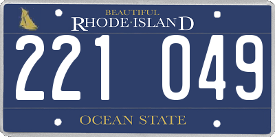 RI license plate 221049