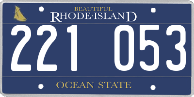 RI license plate 221053