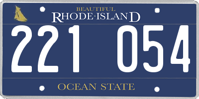 RI license plate 221054