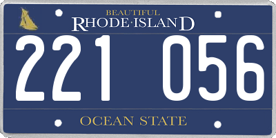 RI license plate 221056