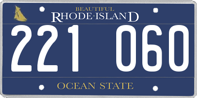 RI license plate 221060