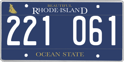 RI license plate 221061