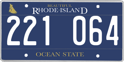 RI license plate 221064