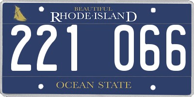 RI license plate 221066