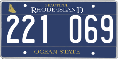 RI license plate 221069