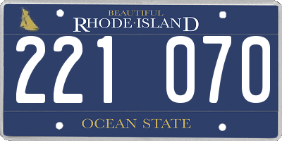 RI license plate 221070