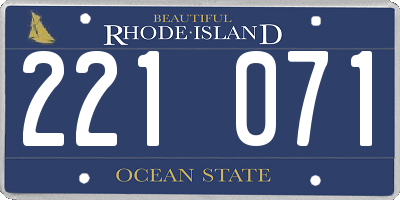 RI license plate 221071