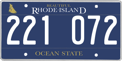 RI license plate 221072