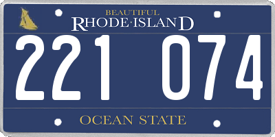 RI license plate 221074