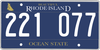 RI license plate 221077