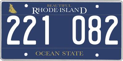 RI license plate 221082