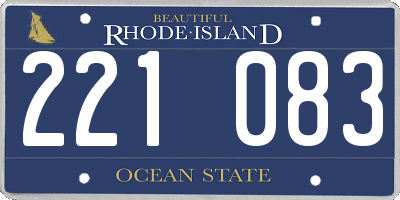 RI license plate 221083