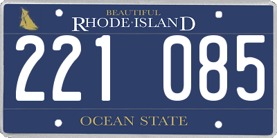 RI license plate 221085
