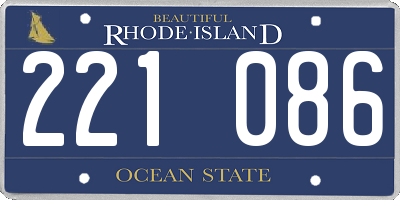 RI license plate 221086