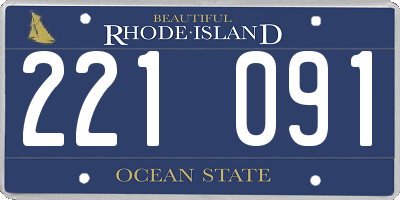 RI license plate 221091