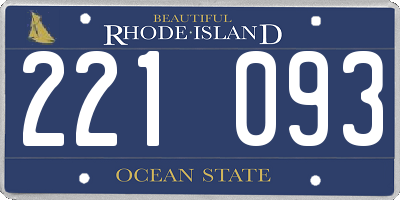 RI license plate 221093