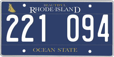 RI license plate 221094