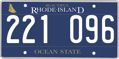 RI license plate 221096