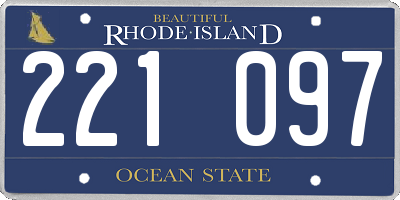 RI license plate 221097