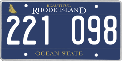 RI license plate 221098