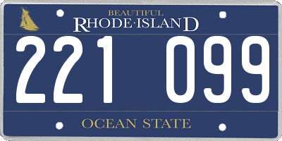 RI license plate 221099