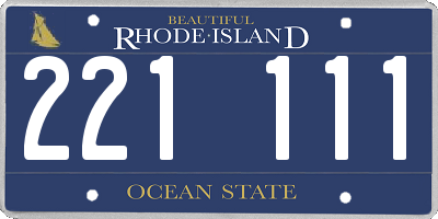RI license plate 221111