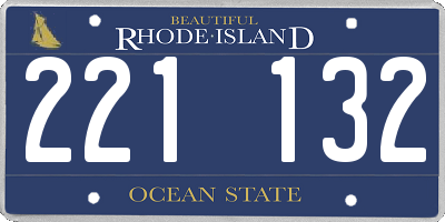RI license plate 221132