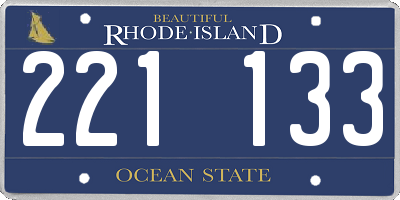 RI license plate 221133