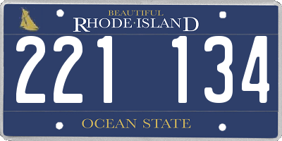 RI license plate 221134