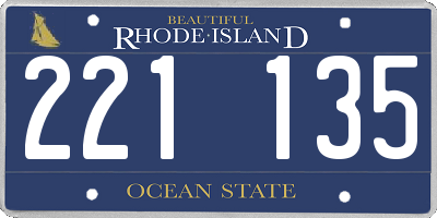 RI license plate 221135