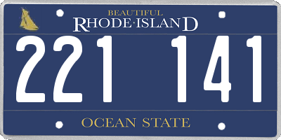 RI license plate 221141