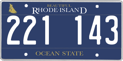 RI license plate 221143
