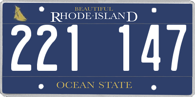 RI license plate 221147