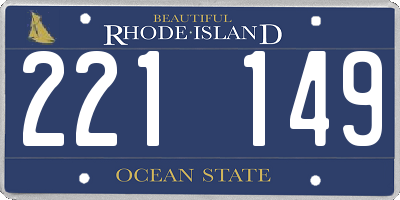 RI license plate 221149
