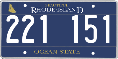 RI license plate 221151