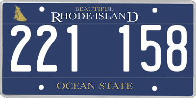 RI license plate 221158