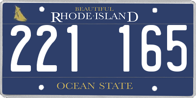 RI license plate 221165