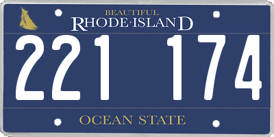 RI license plate 221174