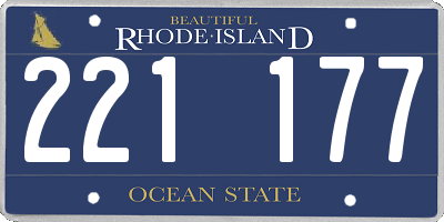 RI license plate 221177