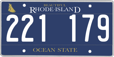RI license plate 221179