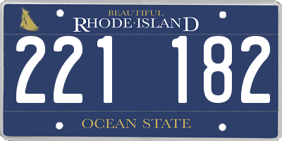 RI license plate 221182