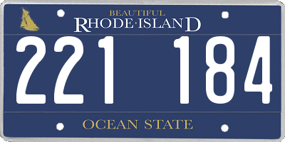 RI license plate 221184
